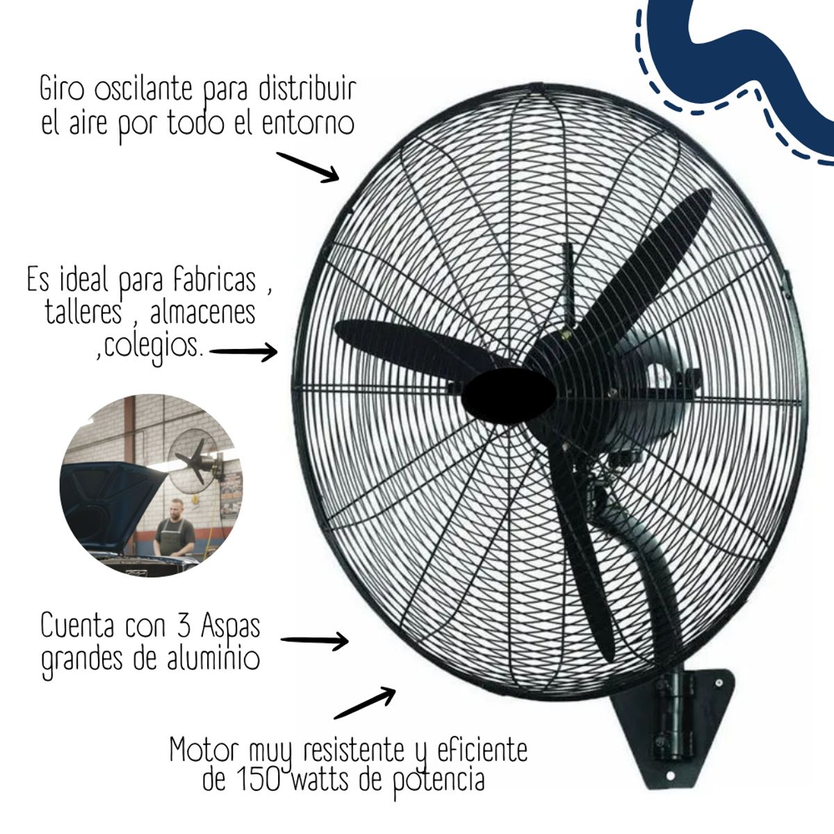 GENERICO - Ventilador industrial JBO de 24 ¨ Pulgadas JB-2401P
