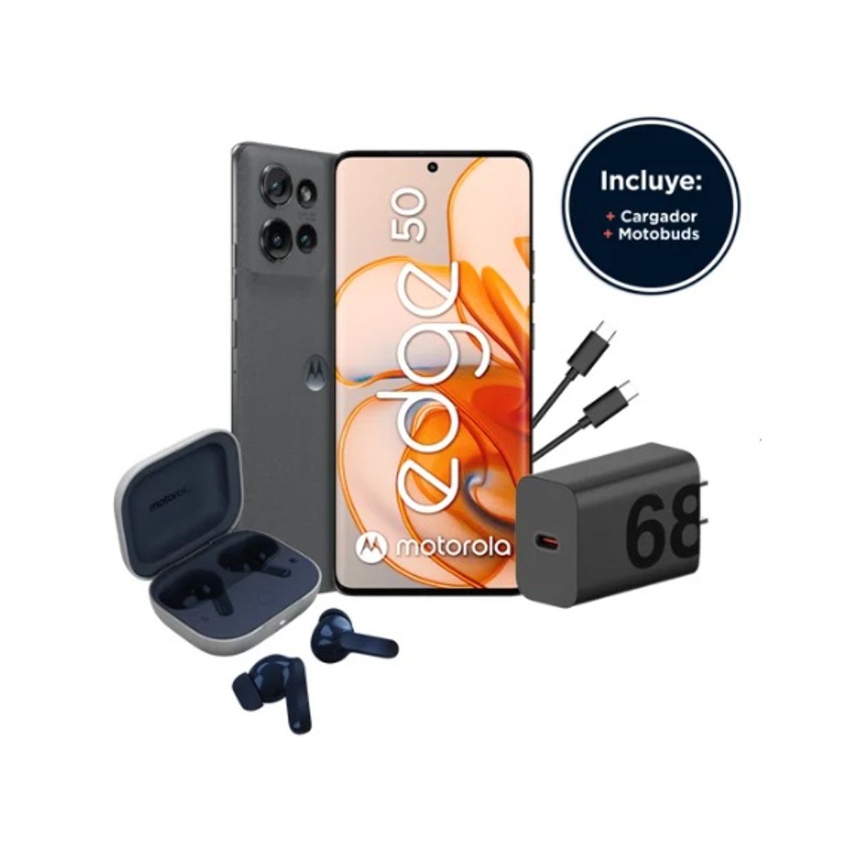 MOTOROLA - Motorola Moto Edge 50 256Gb 12Gb 50 Mp + 13Mp + 10Mp 6.7" GRIS + Moto Buds