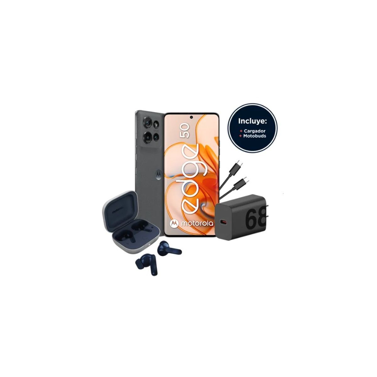 MOTOROLA - Motorola Moto Edge 50 256Gb 12Gb 50 Mp + 13Mp + 10Mp 6.7" GRIS + Moto Buds