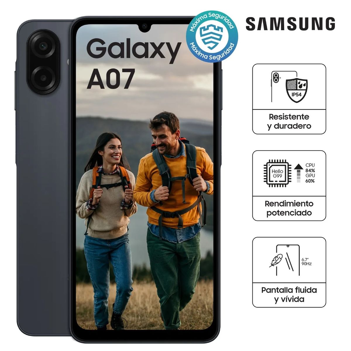 SAMSUNG - Celular Samsung Galaxy A07 64GB 4GB RAM Negro
