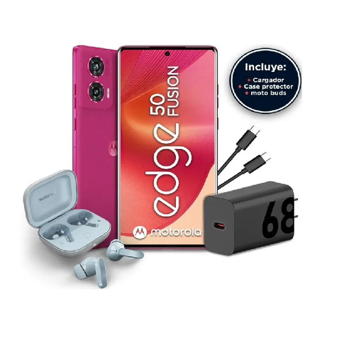 MOTOROLA - Motorola Edge 50 Fusion 256Gb 8Gb Ram Rosa Fragola + Moto Buds