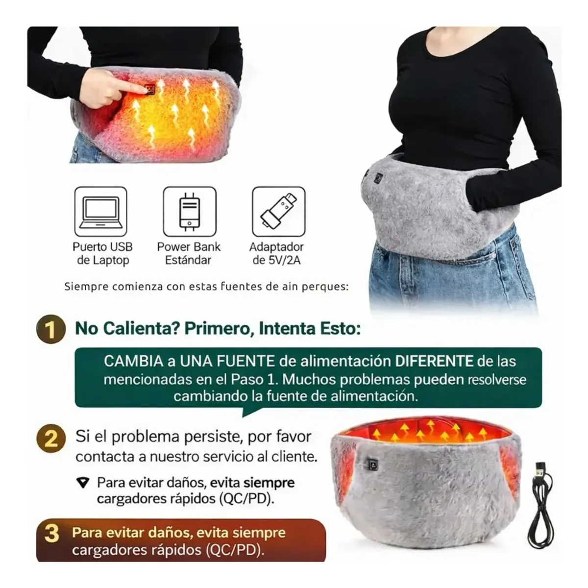 OEM - Cinturón Térmico Menstrual Para Dolor Y Cólicos Gris