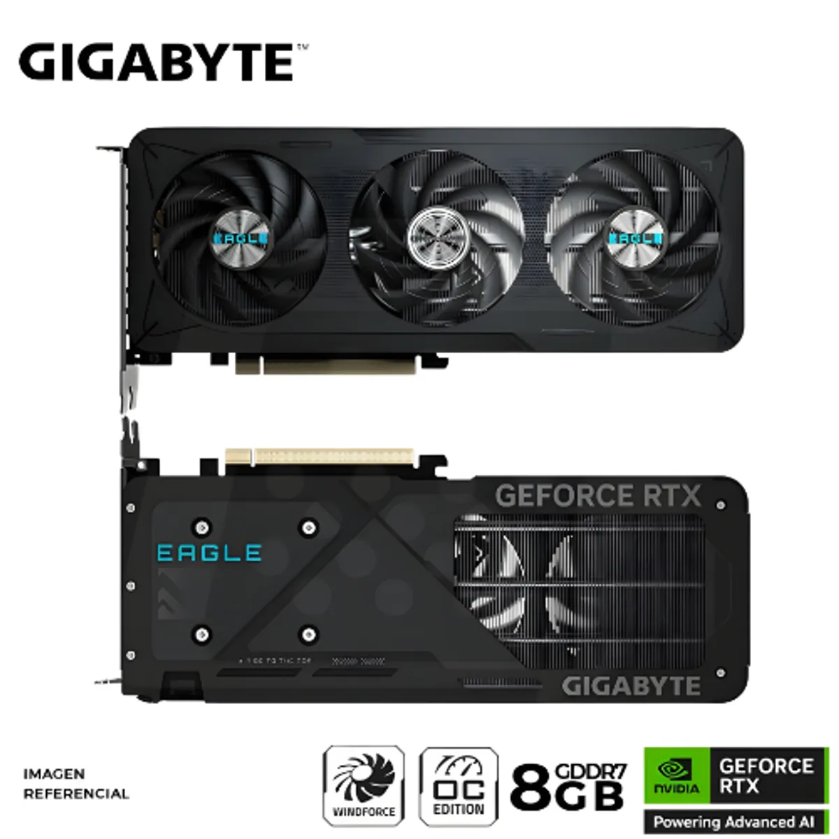 GIGABYTE - TARJETA DE VIDEO GIGABYTE GEFORCE RTX 5060 EAGLE MAX OC 8GB GDDR7