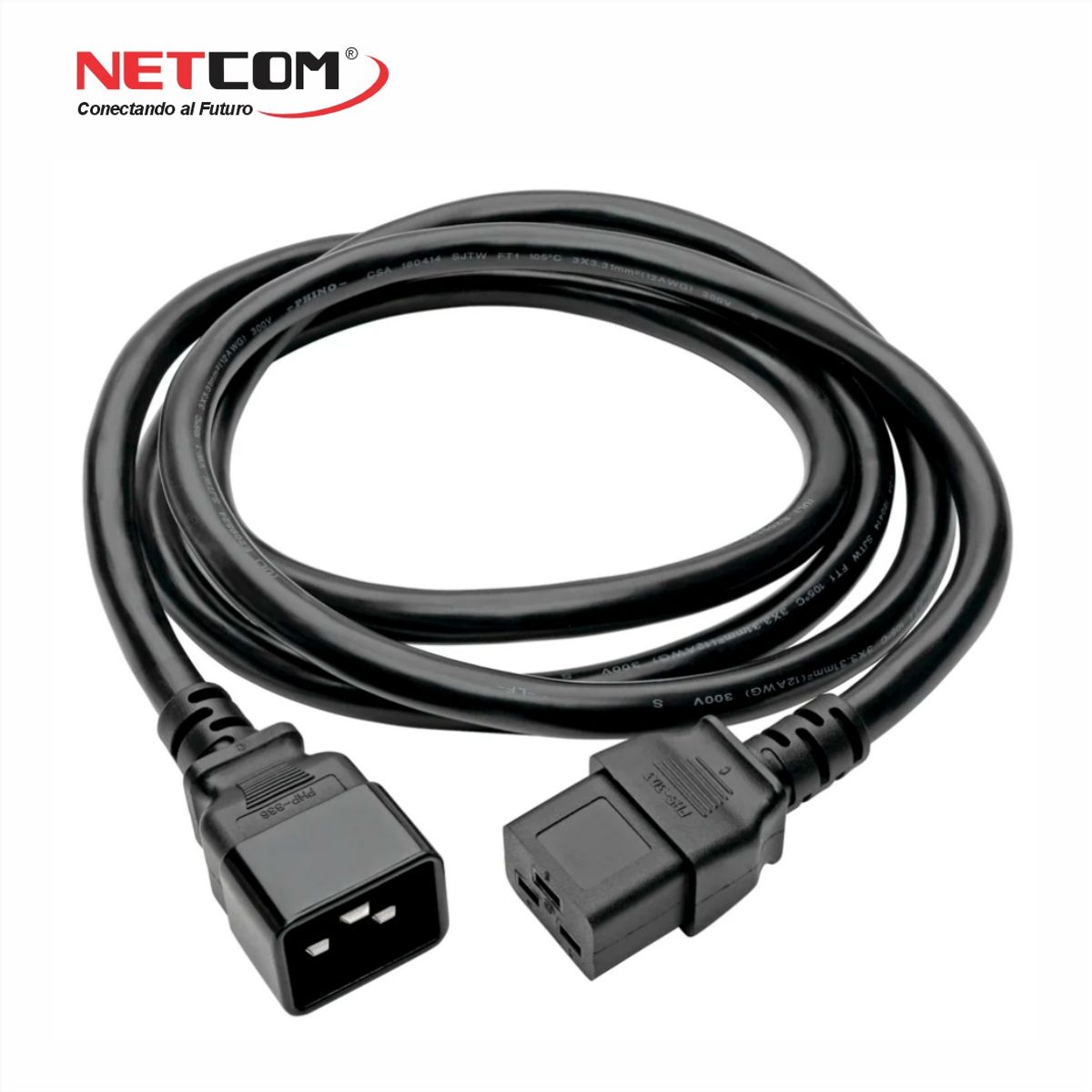 GENERICO - CABLE PODER UPS  C19 - C20  OD: 10.5mm 3*14 AWG SOPORTE 220V 16AMP DE  1.80 MTS - NETCOM
