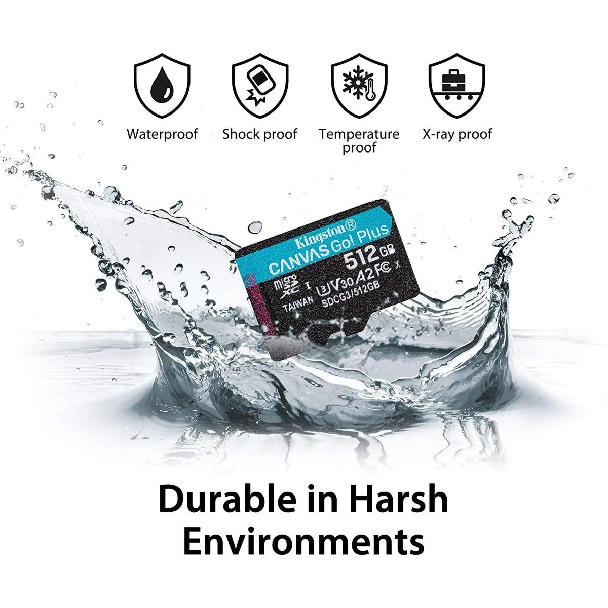 KINGSTON - MEMORIA MICROSDXC KINGSTON 512GB CANVAS GO PLUS 200MBS PN SDCG4-512GB