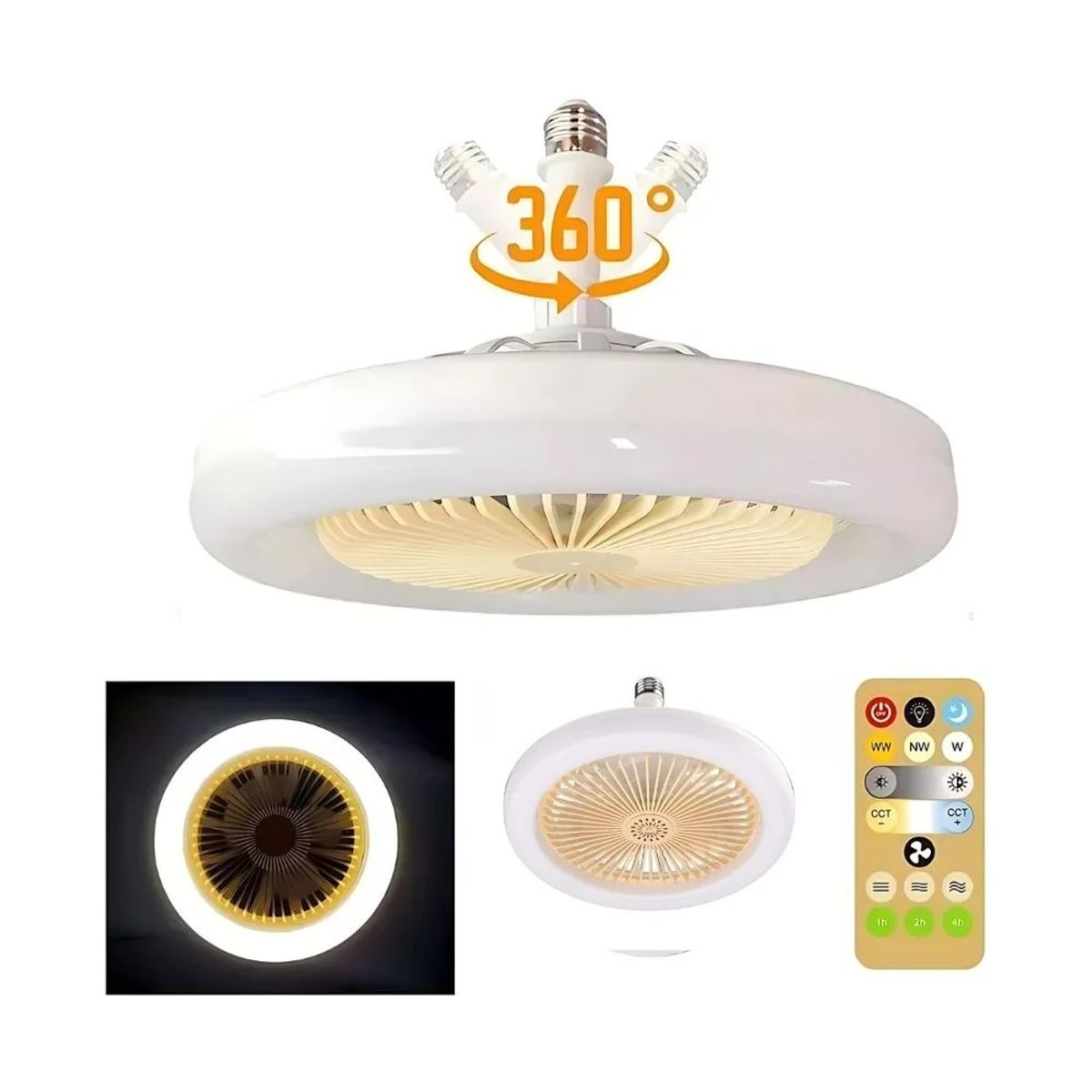 OEM - Foco Ventilador LED Ahorrador Comedor Dormitorio Oficina Para Techo