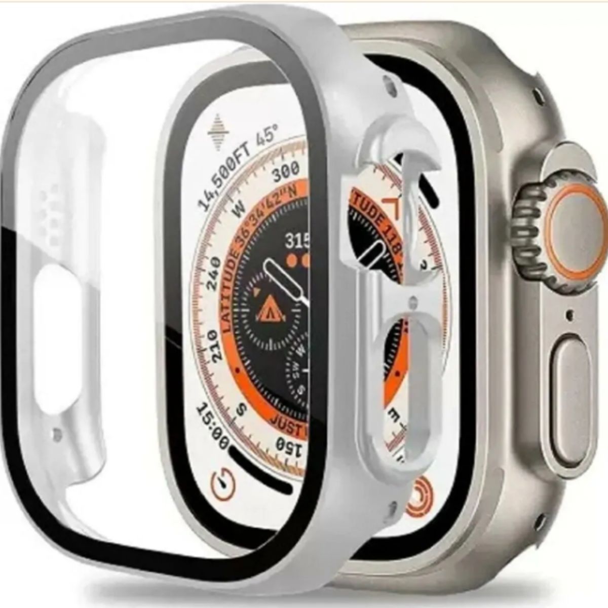 GENERICO - Bumper Convertidor Clásico a Ultra para Apple Watch 41mm - PLATEADO