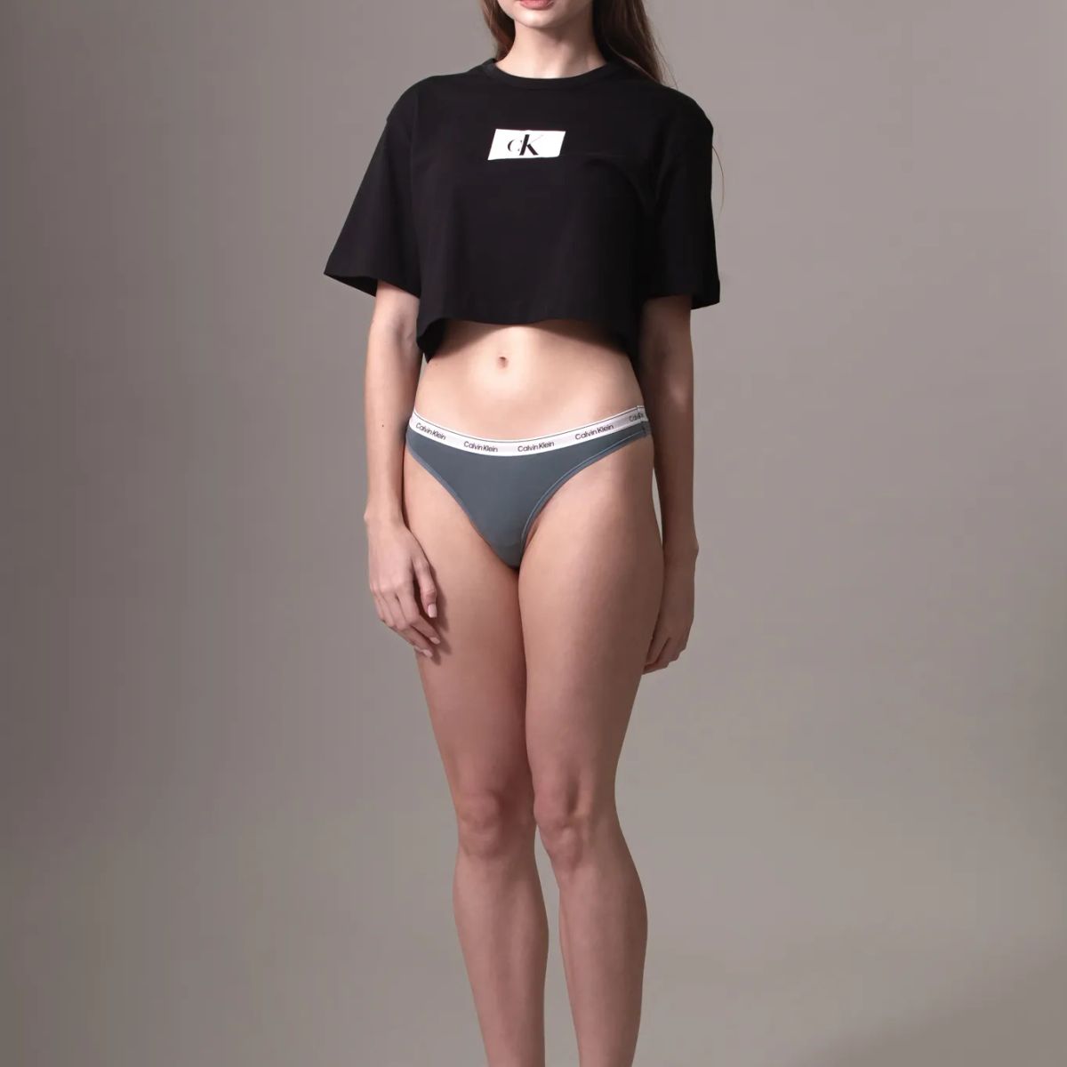 CALVIN KLEIN - PANTY TABLE MODERN LOGO (MPP) - THONG (LOW RISE) CK