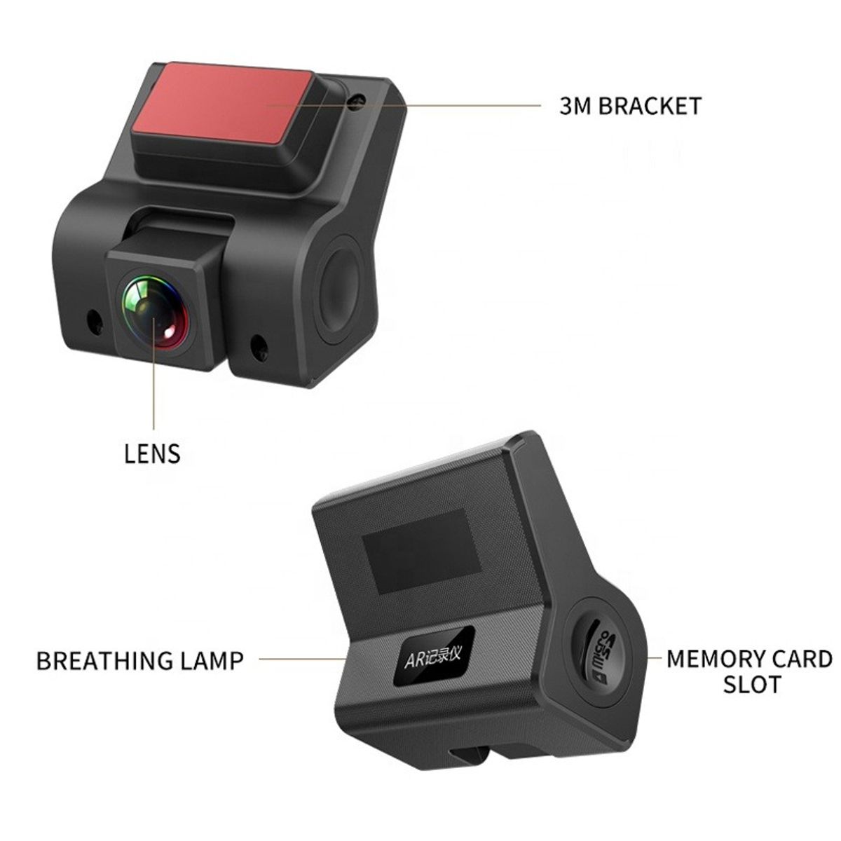 GENERICO - Cámara Frontal De Seguridad Nocturno Para Auto Sin Pantalla