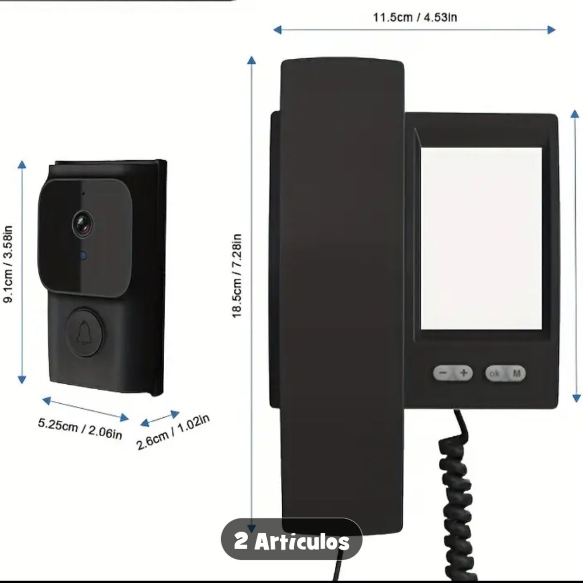 GENERICO - VIDEO PORTERO TIMBRE CON CAMARA INTELIGENTE COLOR NEGRO GRABA Y TOMA FOTOS