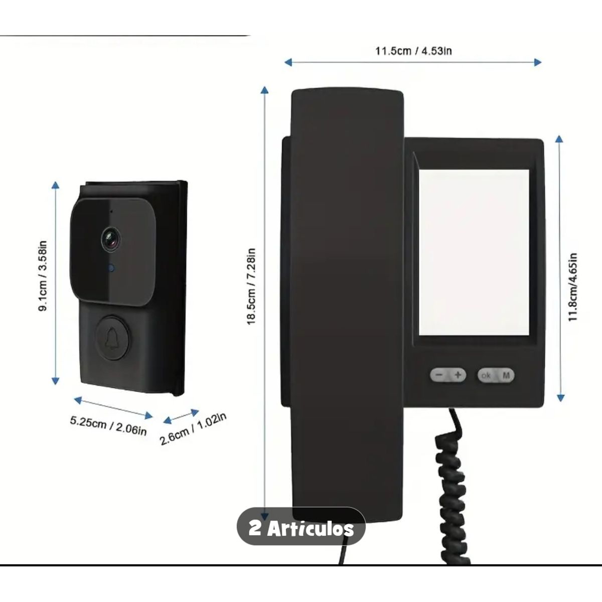 GENERICO - VIDEO PORTERO TIMBRE CON CAMARA INTELIGENTE COLOR NEGRO GRABA Y TOMA FOTOS