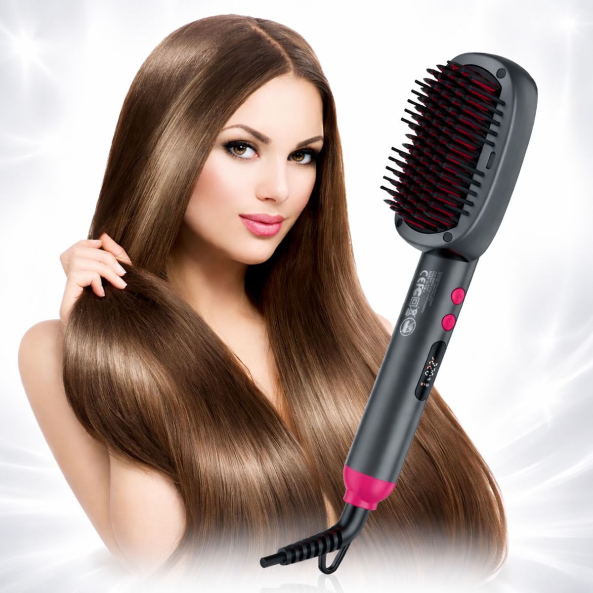 OEM - Cepillo Alisador de Cabello con Tecnología Iónica y Protección Antiqemaduras