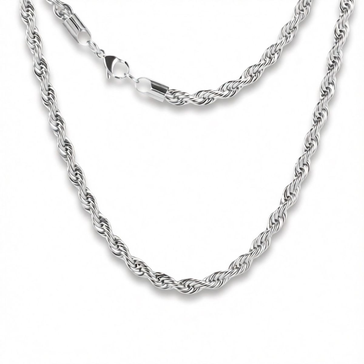 GENERICO - Collar Cadena Tipo Cordon Elegante De Acero Inoxidable 60cm