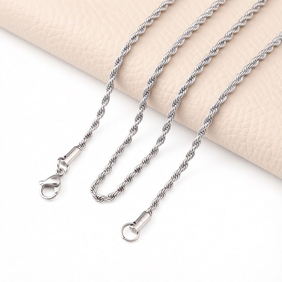 GENERICO - Collar Cadena Tipo Cordon Elegante De Acero Inoxidable 60cm