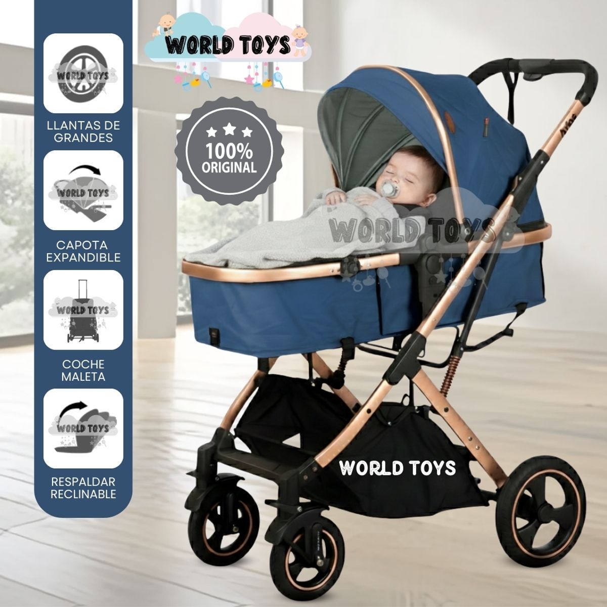 BABY - Coche Moisés de Lujo «ARIOS» Edición Especial Blue