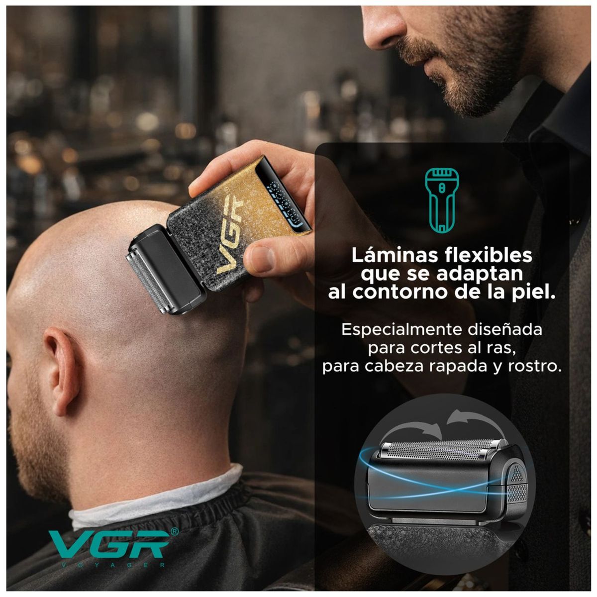 OEM - Shaver Eléctrica Profesional para Rasurado al Ras en Rostro y Cabeza