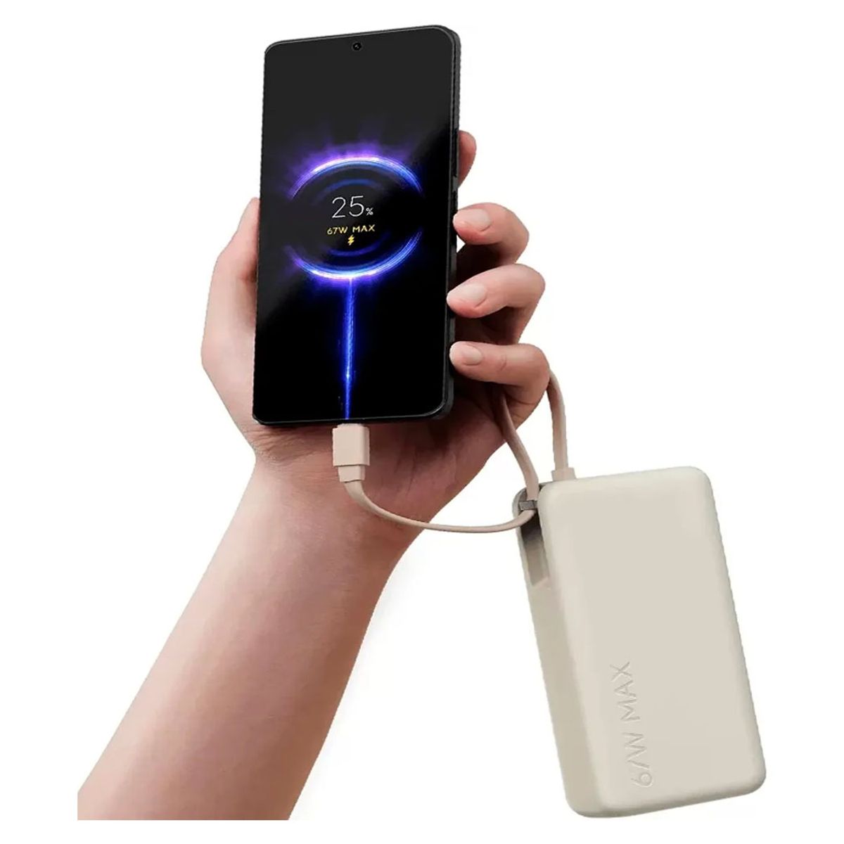 XIAOMI - Power Bank Xiaomi 67W 20000 Cable Integrado Beige