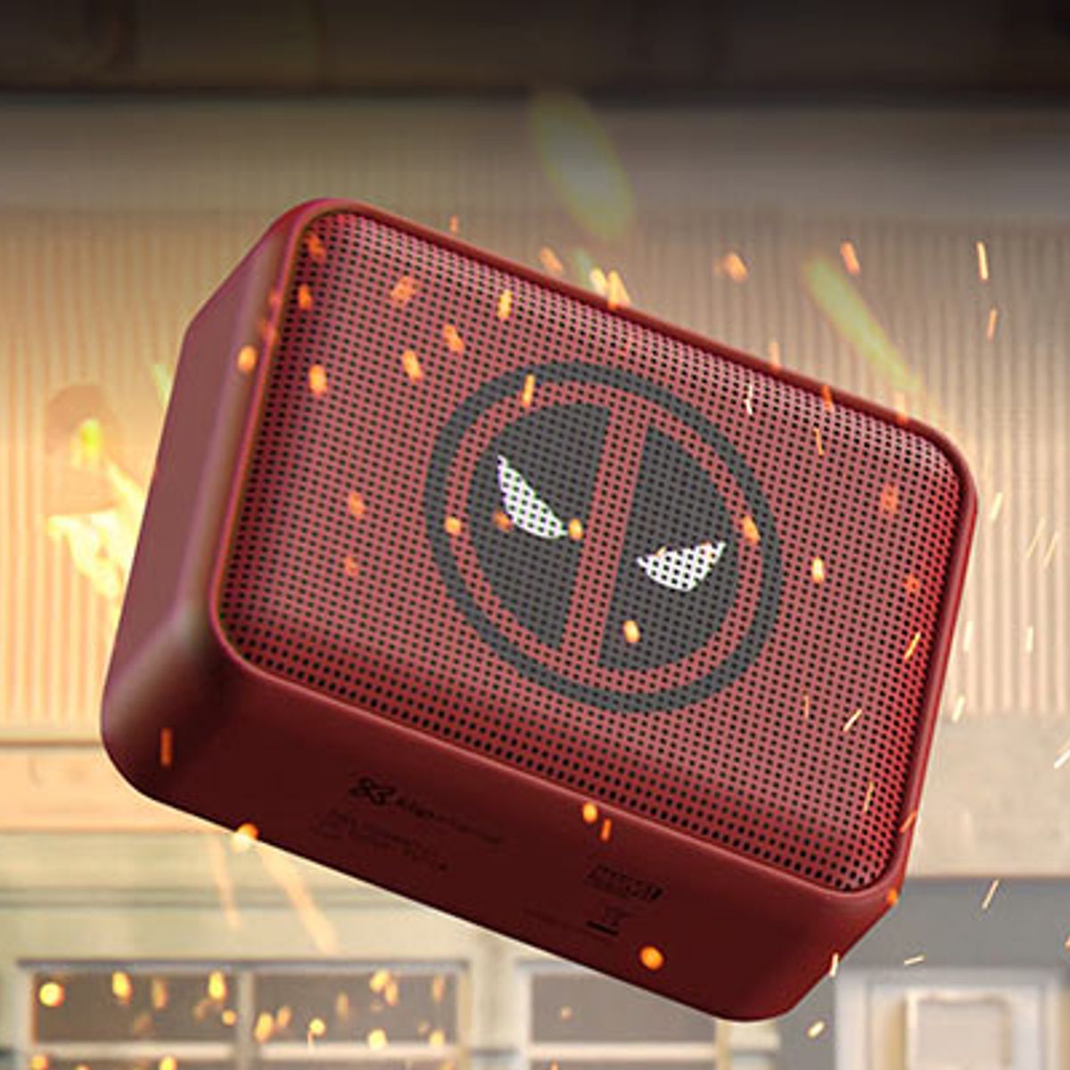 KLIPXTREME - PARLANTE BLUETOOTH PORTATIL KLIPXTREME CON DISEÑO DEADPOOL - ROJO