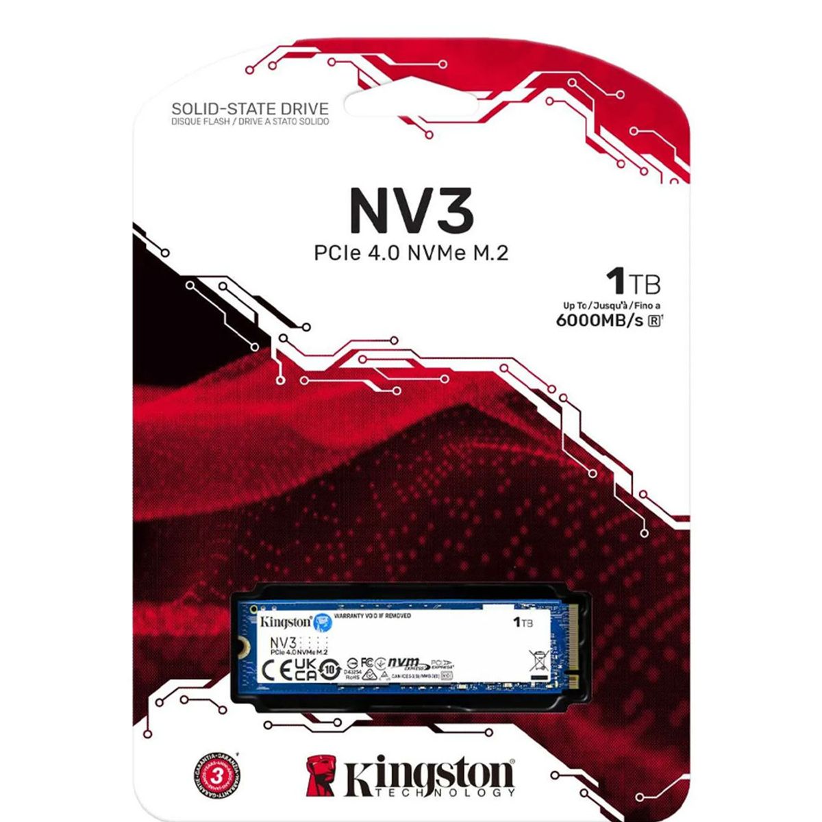 KINGSTON - Disco Sólido M.2 1tb Nvme Kingston Nv3 Ssd Pcie 4.0 (veloz) Azul Marino