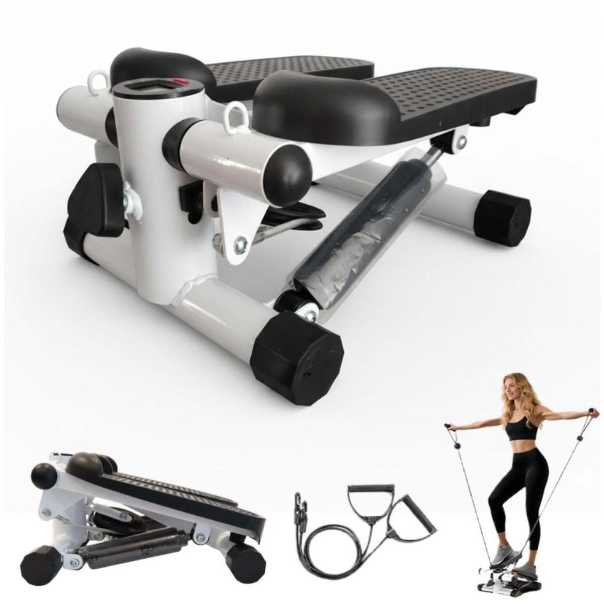 GENERICO - Máquina de Ejercicios Multifuncional Portátil Caminadora Escaladora Stepper Con Ligas