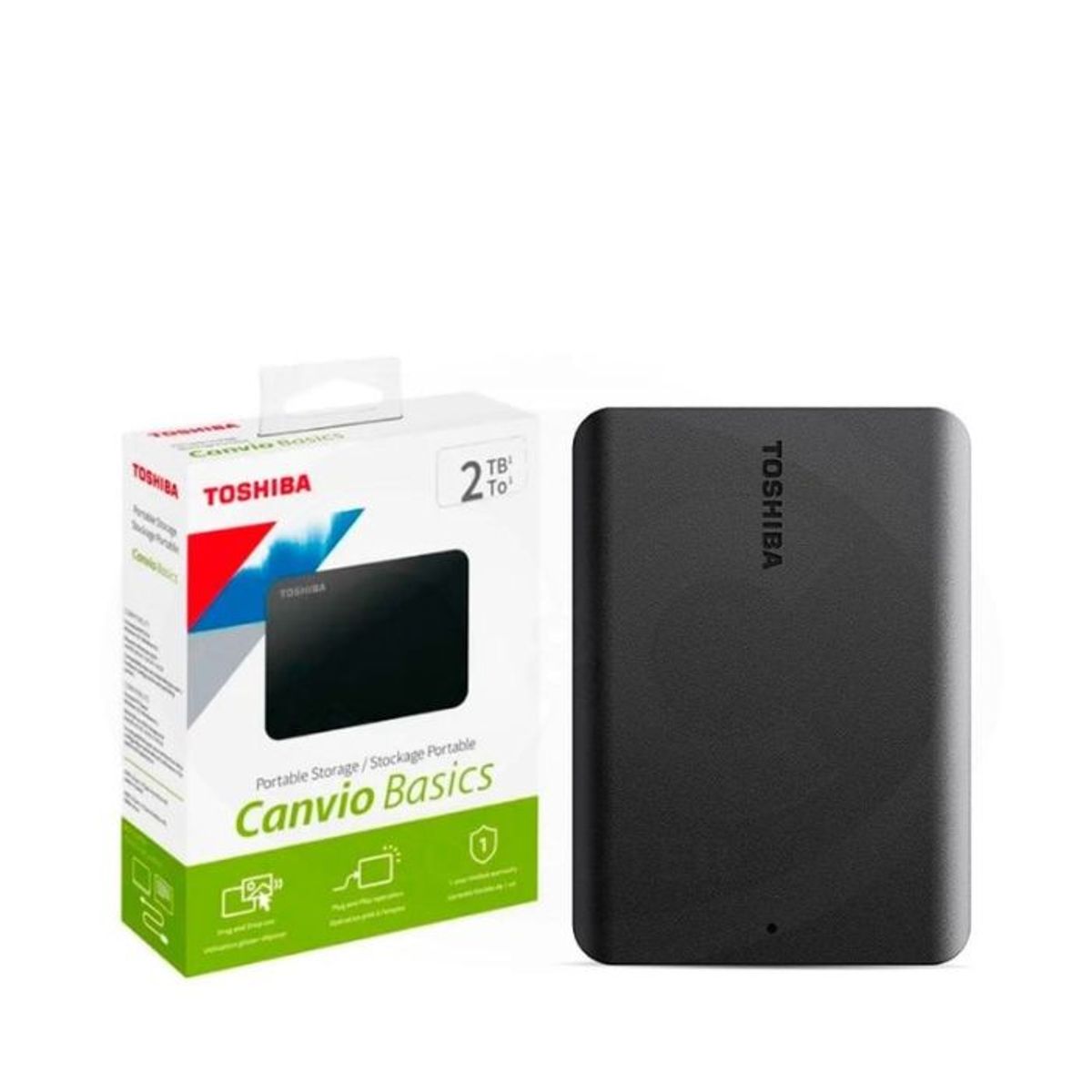 TOSHIBA - Disco Duro Externo Toshiba Canvio Basics 2TB USB 3.0 Negro