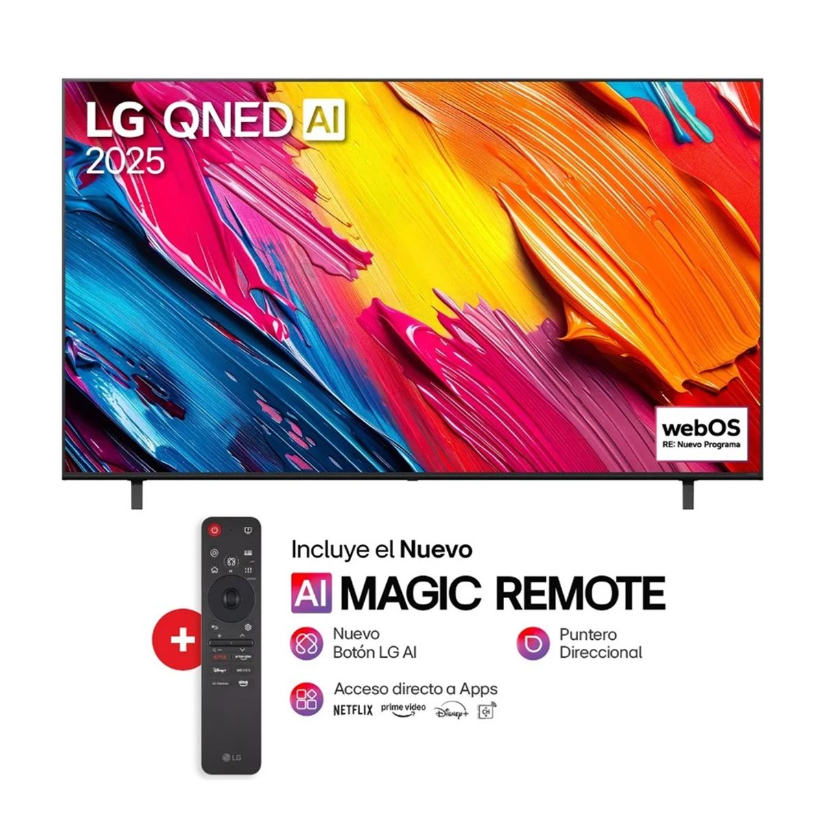 LG - Televisor LG 50" 50QNED70ASA + AI Magic 2025 QNED 4K UHD (3840 x 2160) webOS