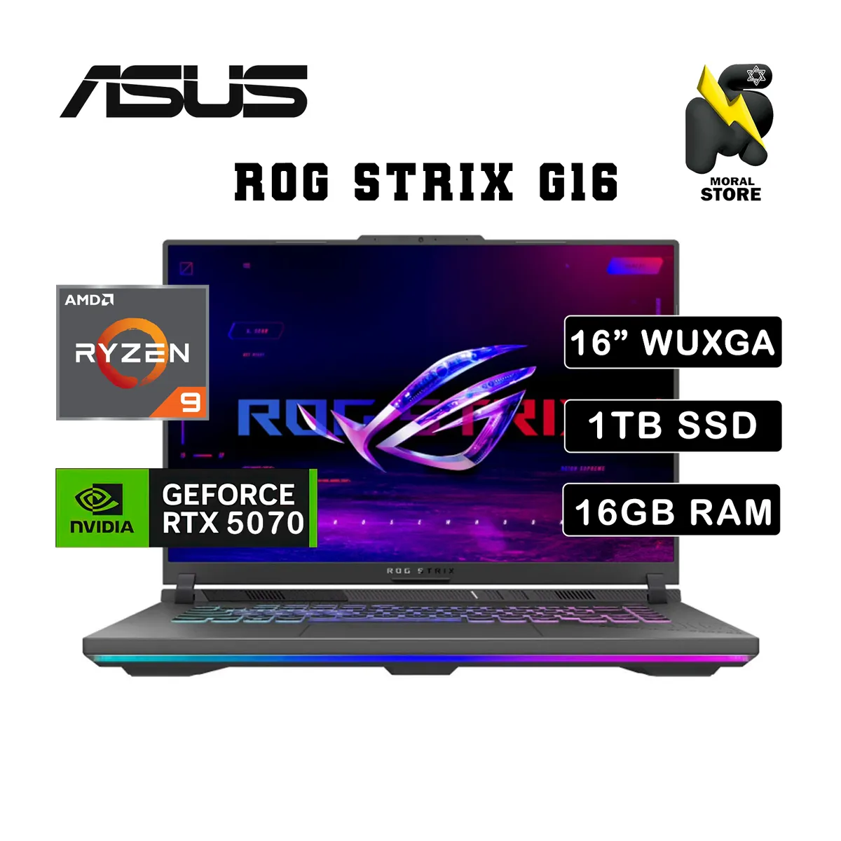 ASUS - ASUS ROG STRIX G614PP-WH94/ AMD RYZEN 9 -8940HX /16 GB RAM /1 TB SSD/RTX 5070-8GB/16 "WUXGA /165 HZ