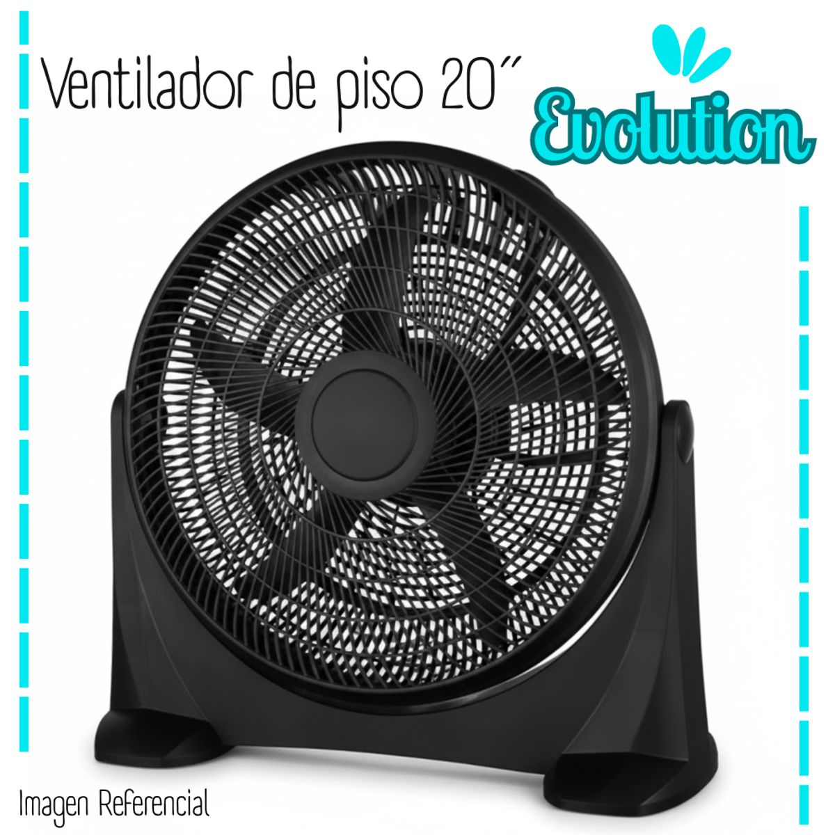 GENERICO - Ventilador de Piso de 20" Evolution - 95 Watts / EIFF-20 - NEGRO