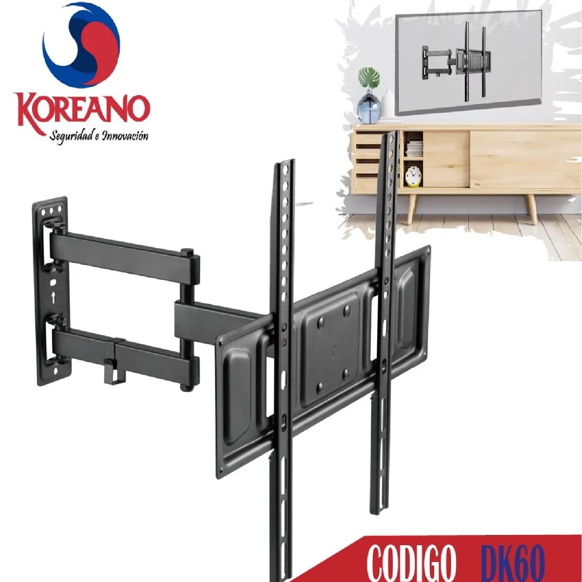 KOREANO SEGURIDAD E INNOVACION - Rack Móvil Koreano para TV de 32” a 60” Pulgadas - DK60
