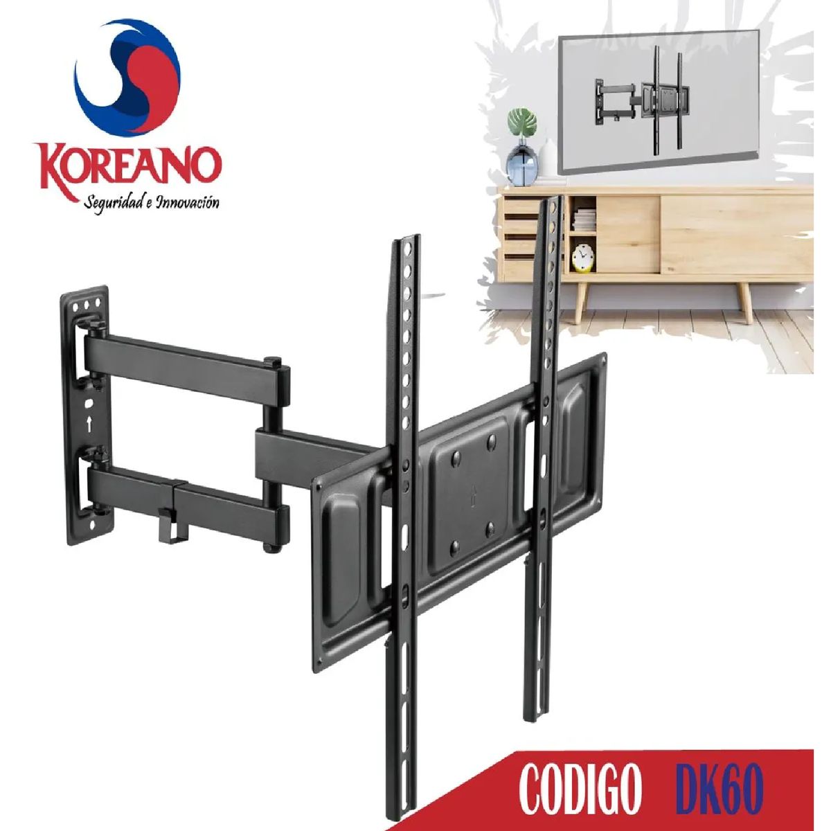 KOREANO SEGURIDAD E INNOVACION - Rack Móvil Koreano para TV de 32” a 60” Pulgadas - DK60