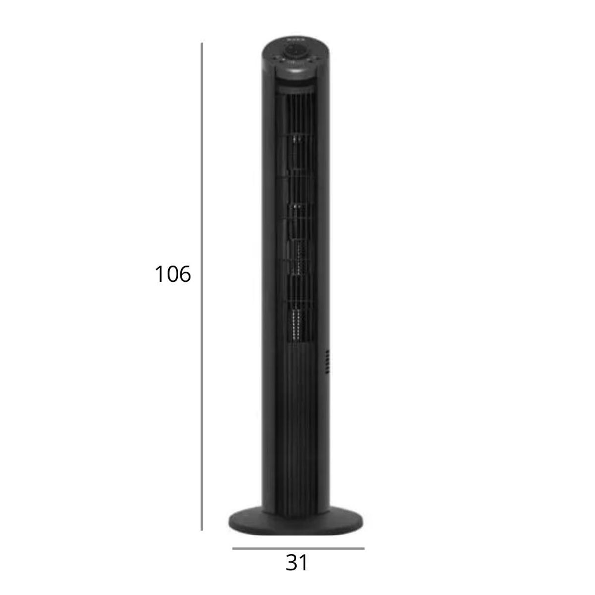 BORD - Ventilador Torre Bord 60W con Control Remoto 15718R Negro