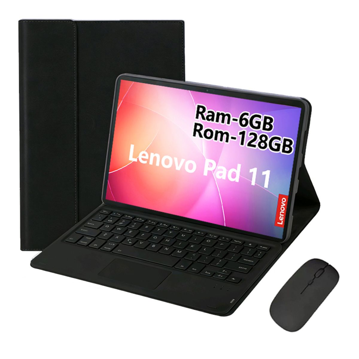 LENOVO - Tablet Lenovo Pad 11 2025 6GB+128GB WiFi y Ratón inalámbrico Bluetooth &Teclado-Negro