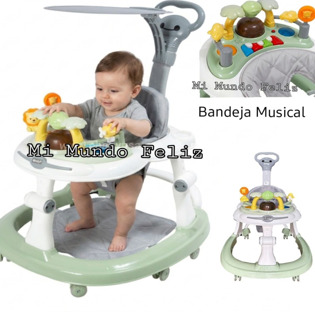 Baby - Andador para Bebe Multifuncional con Guiador Verde