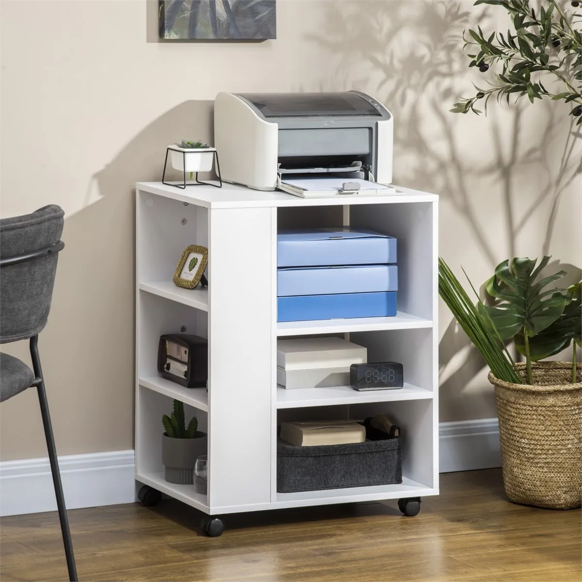 GENERICO - MUEBLE AUXILIAR PARA IMPRESORA DE MELAMINA MOVIBLE