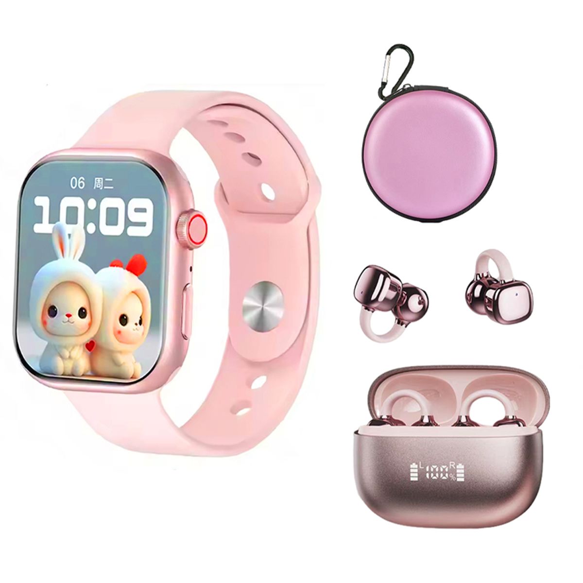 LENOVO - Audífonos Lenovo RS119 Rosa Bluetooth y S10 P Reloj inteligente Y Estuche