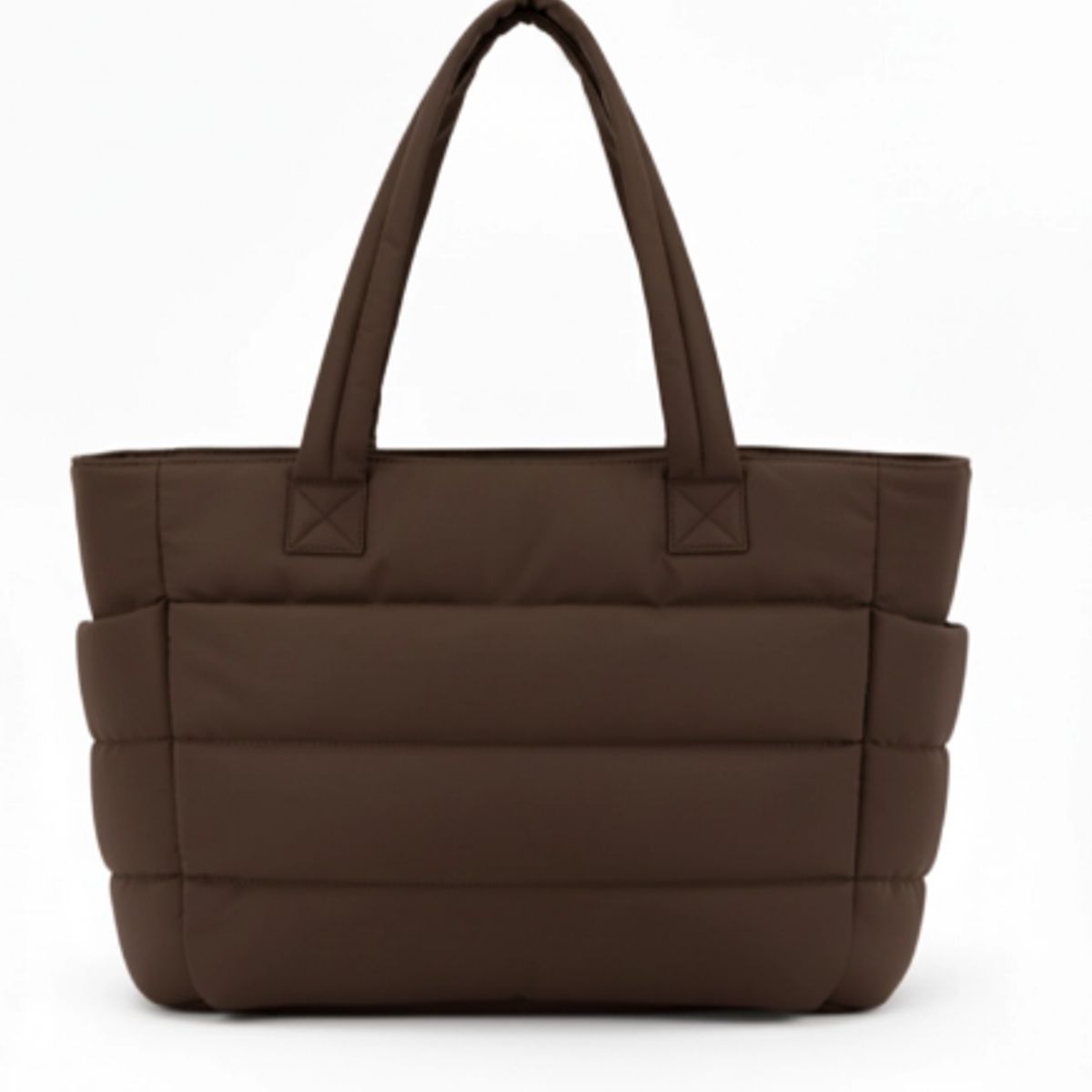 GENERICO - BOLSO PUFFER PORTALAPTOP PARA MUJER PREMIUM MARRON