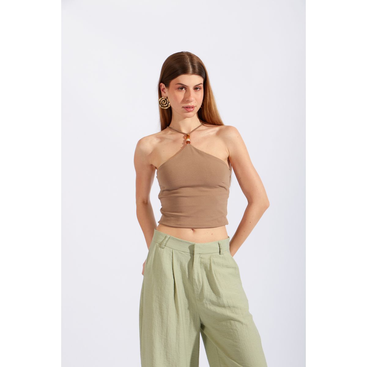 LUVARO - Crop Top Halter Cuentas