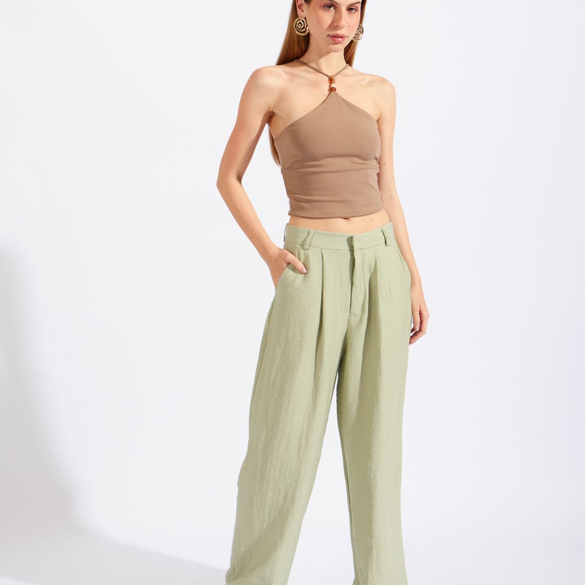LUVARO - Crop Top Halter Cuentas
