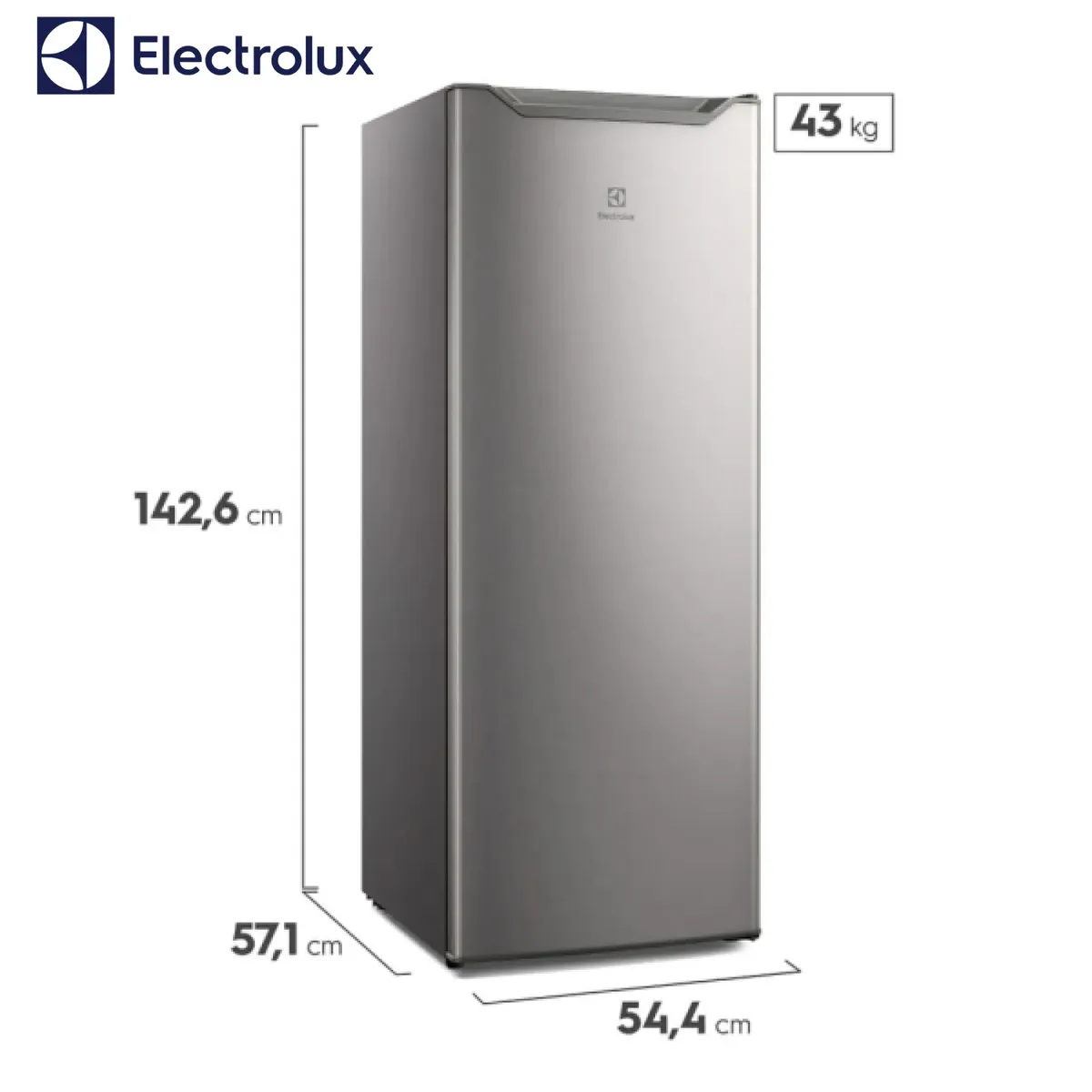 ELECTROLUX - EFUY16P2HVG - Congelador Vertical Cycle Defrost 157L Gris Electrolux