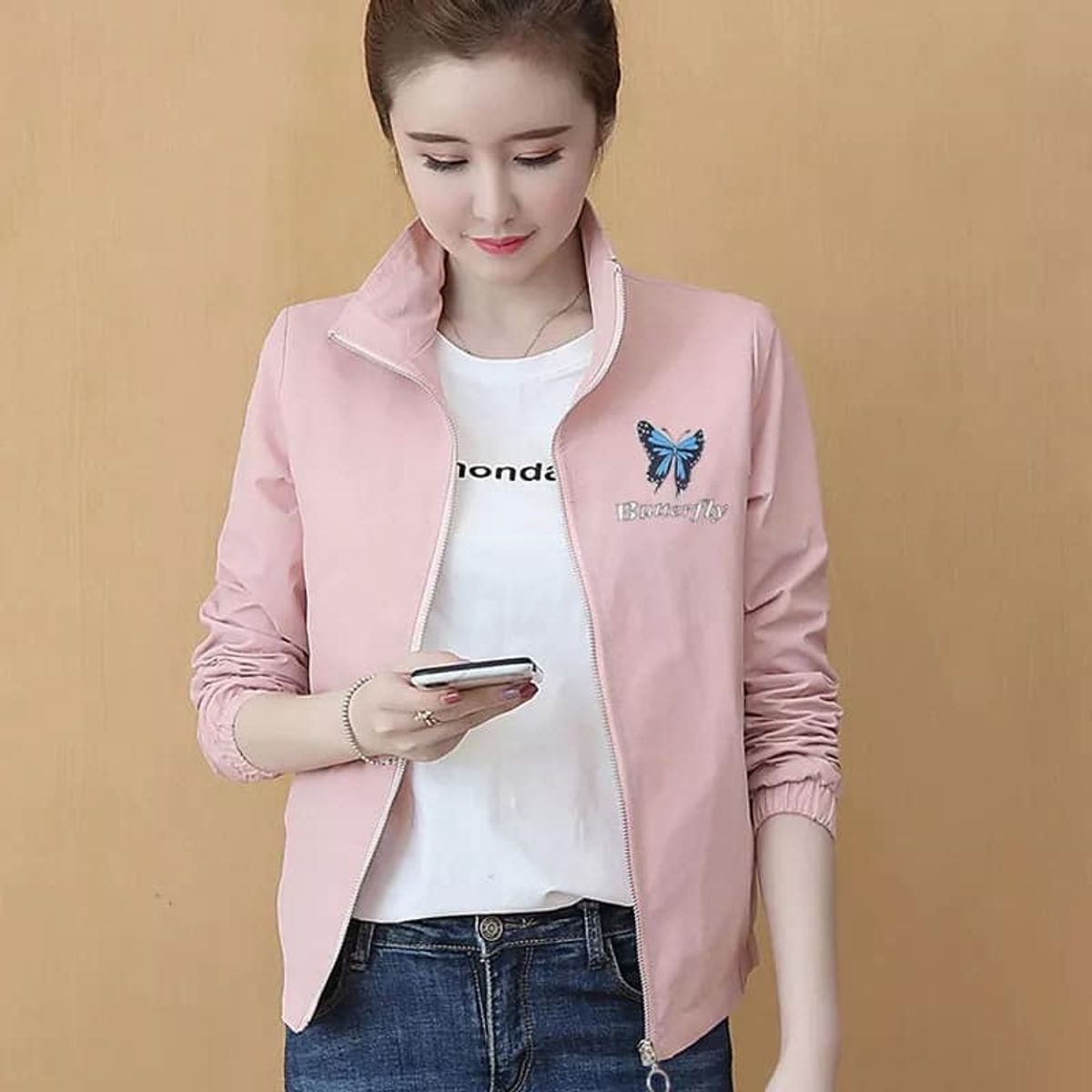 GENERICO - CASACA CORTA VIENTO MUJER