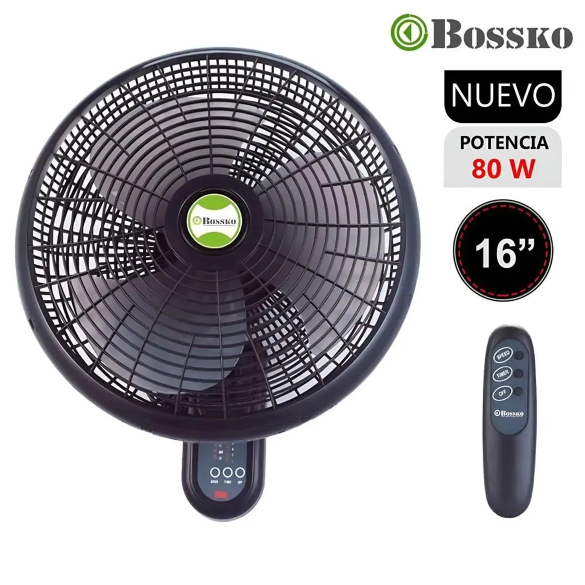 BOSSKO - BOSSKO  Ventilador de Pared con Control Remoto Bossko BK-8210PD