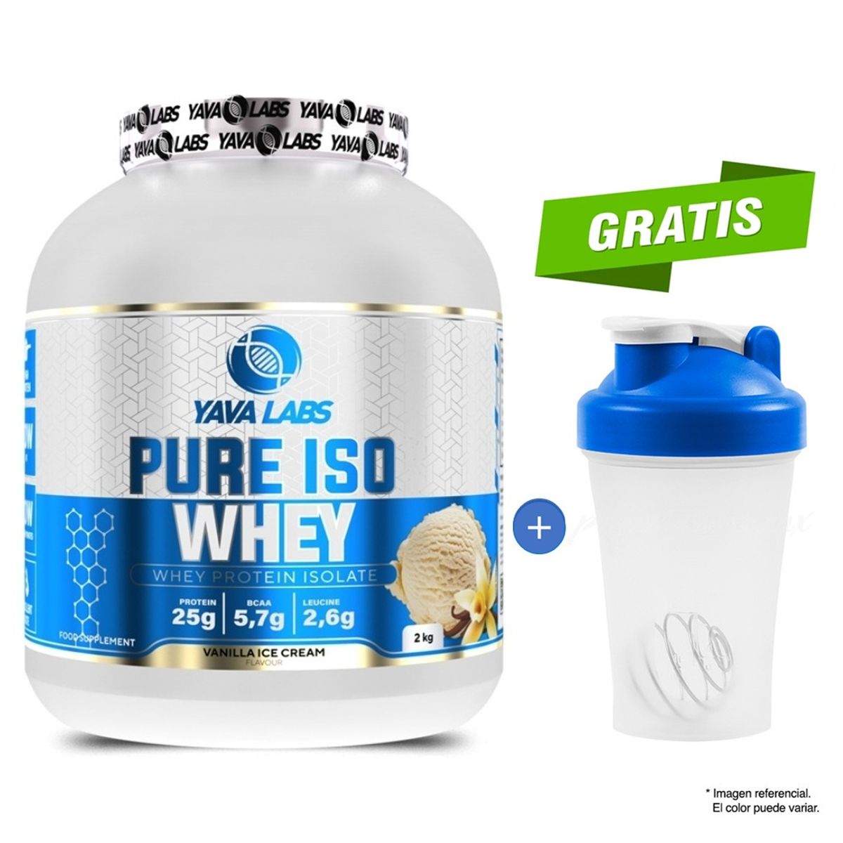 GENERICO - Pure Iso Whey 2000 Gr / 2 Kg - Yava Labs Vainilla + SHAKER