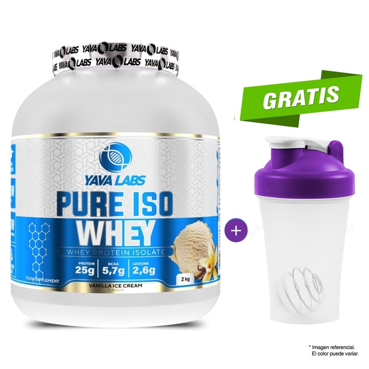 GENERICO - PURE ISO WHEY 2000gr - YAVA LABS PROTEÍNA ISOLATADA VAINILLA
