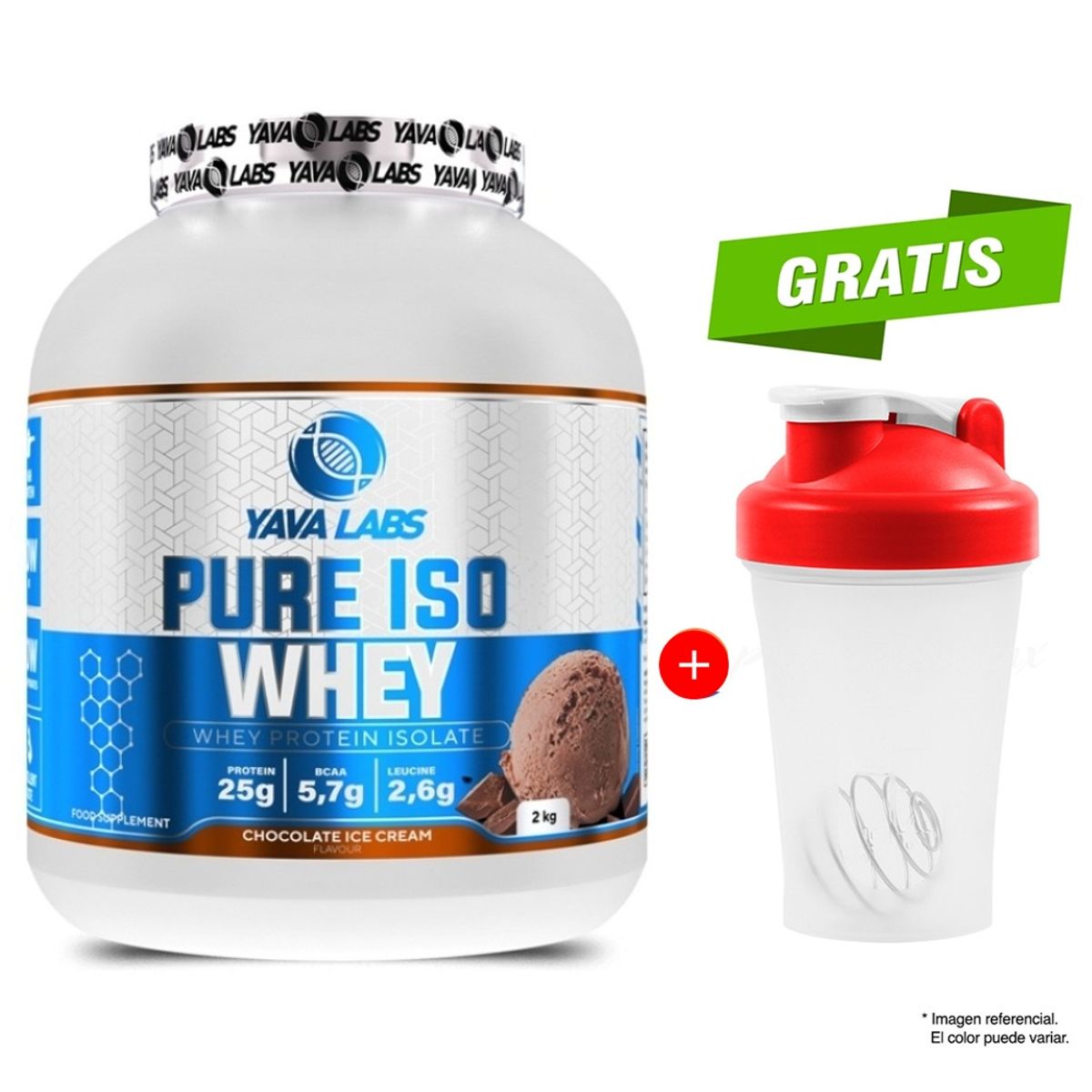 GENERICO - PURE ISO WHEY 2 KG YAVA LABS CHOCOLATE + SHAKER
