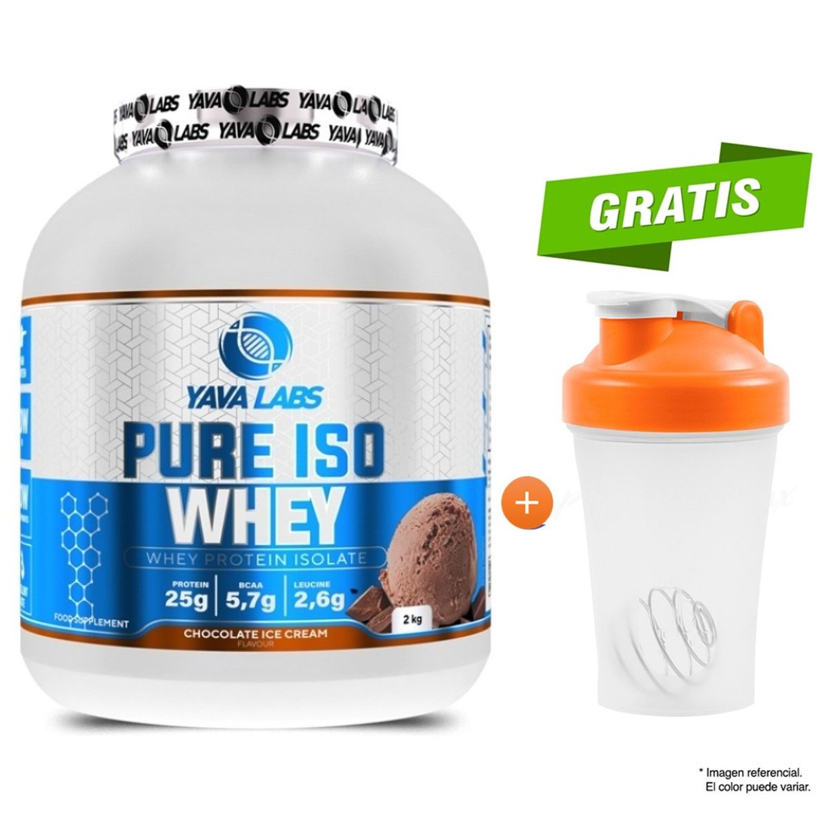 GENERICO - PROTEÍNA ISOLATADA PURE ISO WHEY 2 KG CHOCOLATE MÁS SHAKER