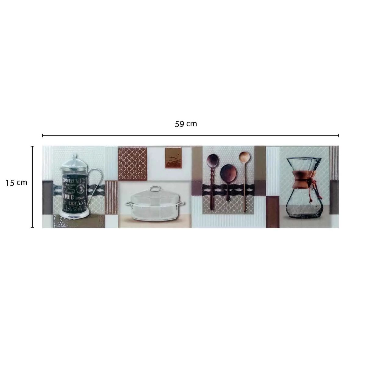 Decorado Listelo de cerámica Romina A 59x145cm - Caja 10 unidades, marca KANTU - Foto Principal