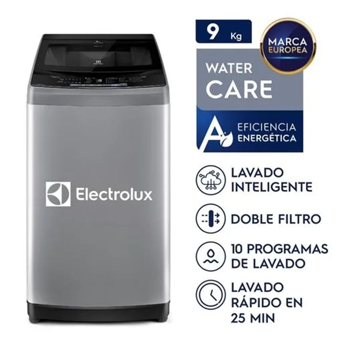 ELECTROLUX - Lavadora Electrolux Carga Superior 9kg Premium Care Gris EWIW09F2USVG