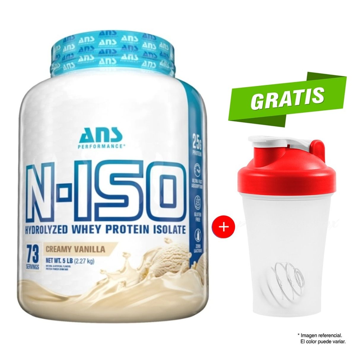 ANS PERFORMANCE - Proteína N-ISO HYDROLYZED WHEY PROTEIN ISOLATE VAINILLA ANS- 2.27 kg - 75 servicios