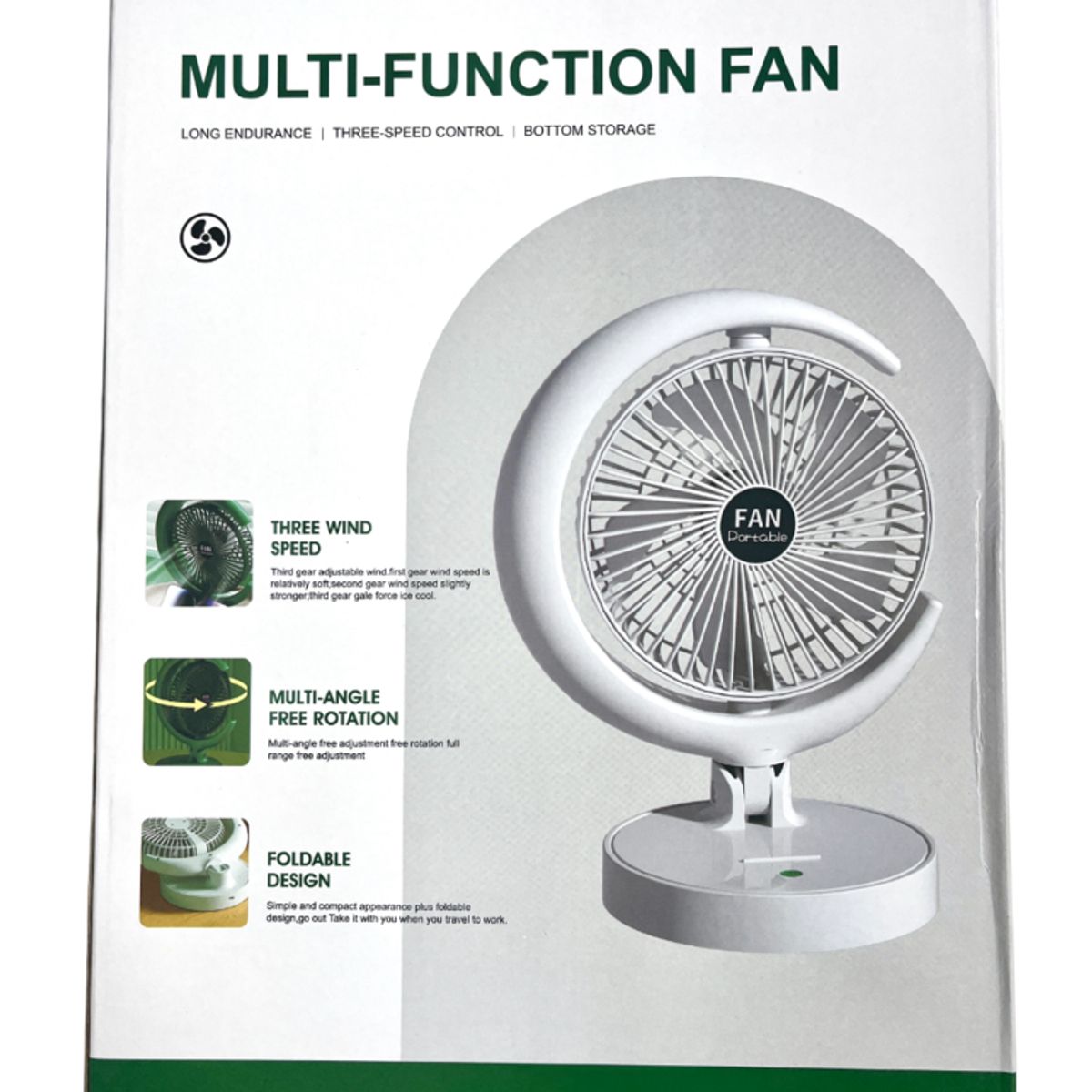 GENERICO - Ventilador De Escritorio recargable - Usb Plegable