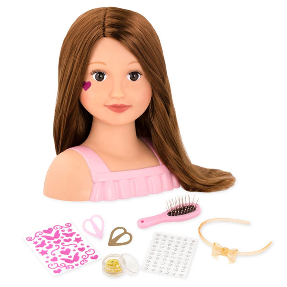 Cabeza de muñeca para peinar Talia con accesorios, marca OUR GENERATION - Foto 2
